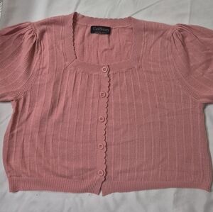 Curlbiuty Pink Knit Sweater Cardigan
